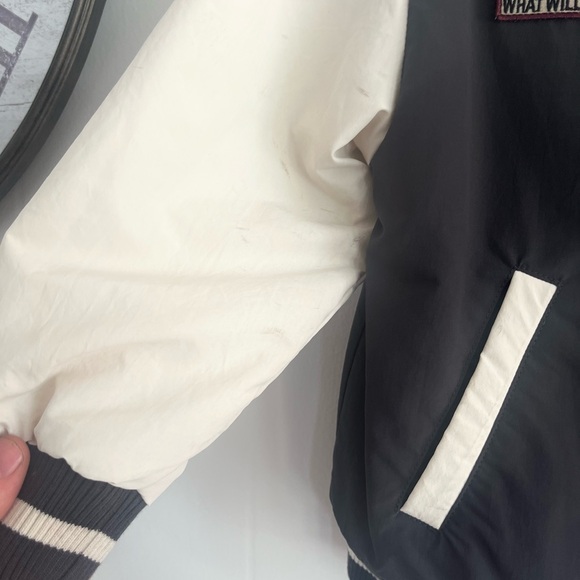 Zara Black and Cream Letterman Jacket - Picture 2 of 6
